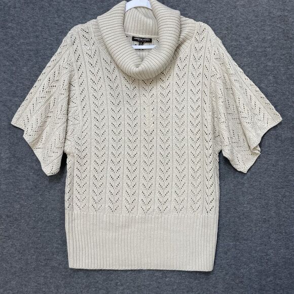 ADRIENNE VITTADINI STUDIO Cowl Neck Sweater XLarge Ivory NWT Wool Blend Y121021 - Picture 2 of 5